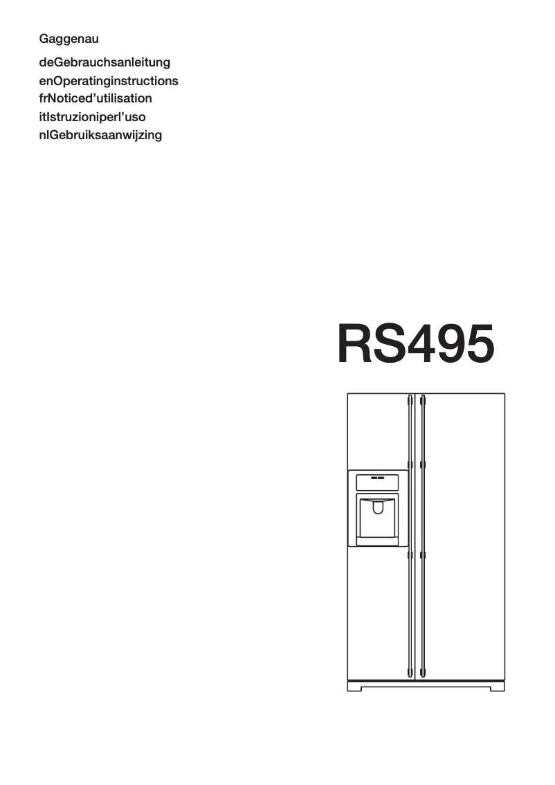 Page 1 of the manual User Manual Gaggenau RS 495 330