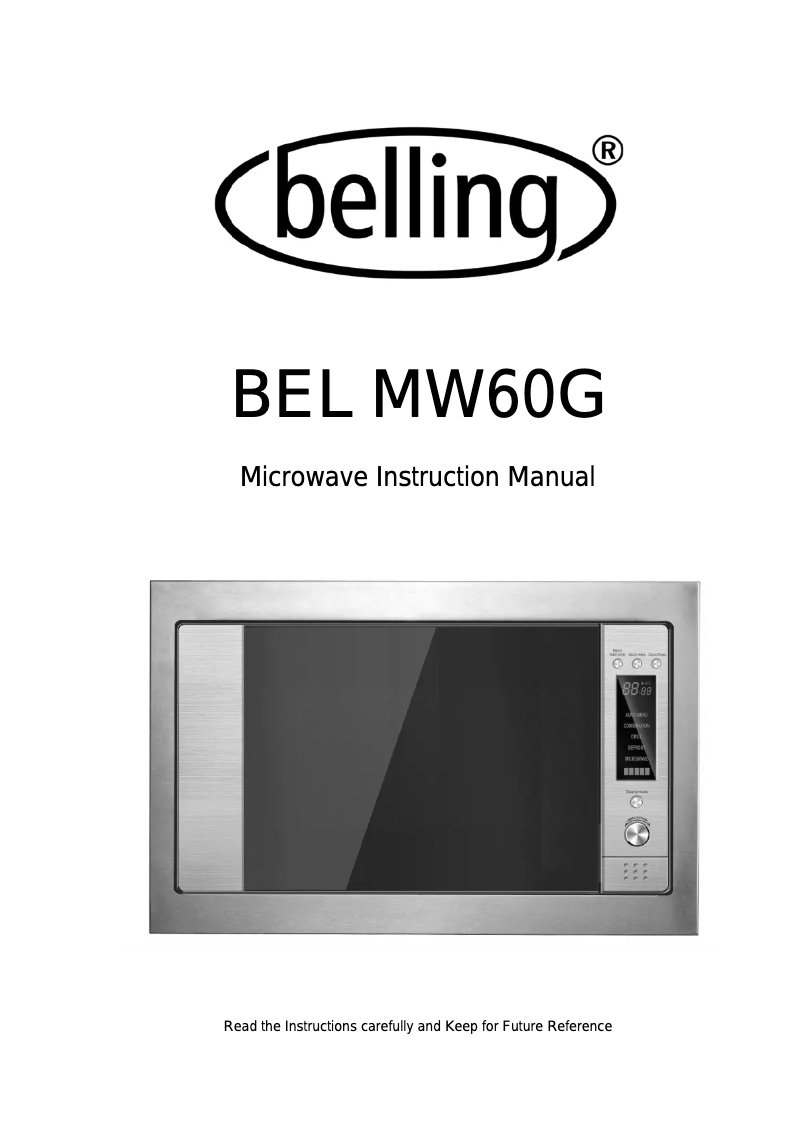Page 1 of the manual User Manual Belling BIMW60