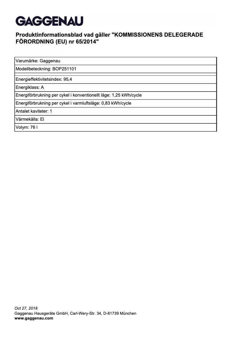 First page image of the manual for BOP251101