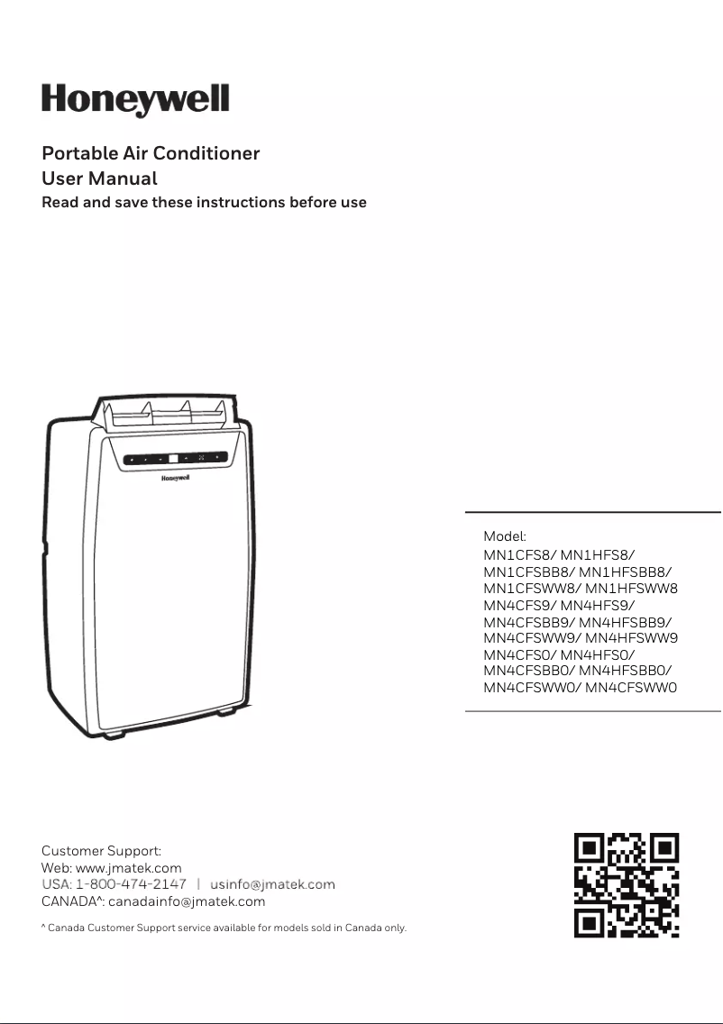 Page 1 of the manual User Manual Honeywell MN4CFS9