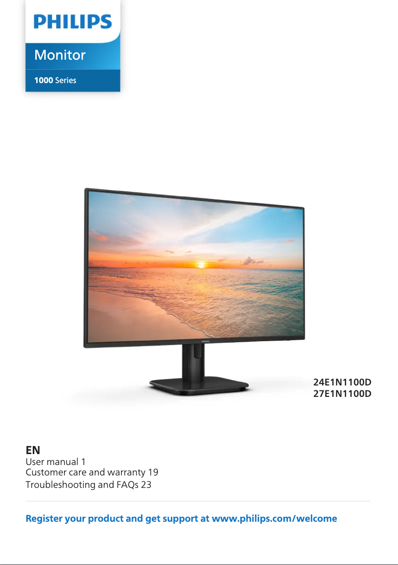 Page 1 of the manual User Manual Philips 24E1N1100D