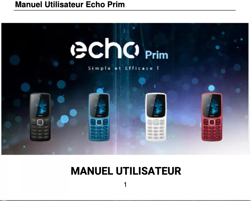 Page 1 of the manual User Manual Echo Prim