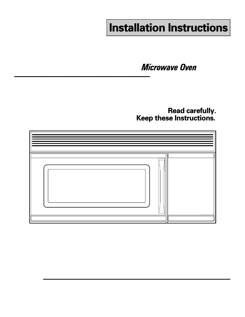 Page 1 of the manual Installation Guide Hotpoint CounterSaver Plus RVM1325BW