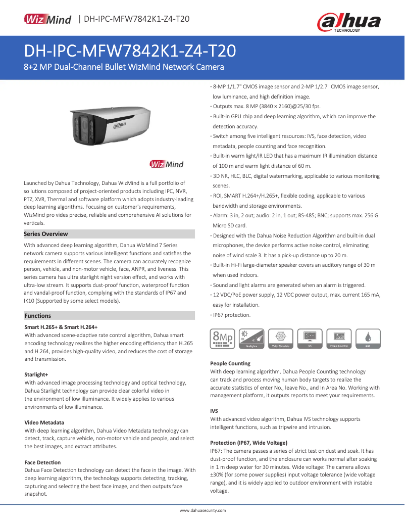 First page image of the manual for IPC-MFW7842K1-Z4-T20