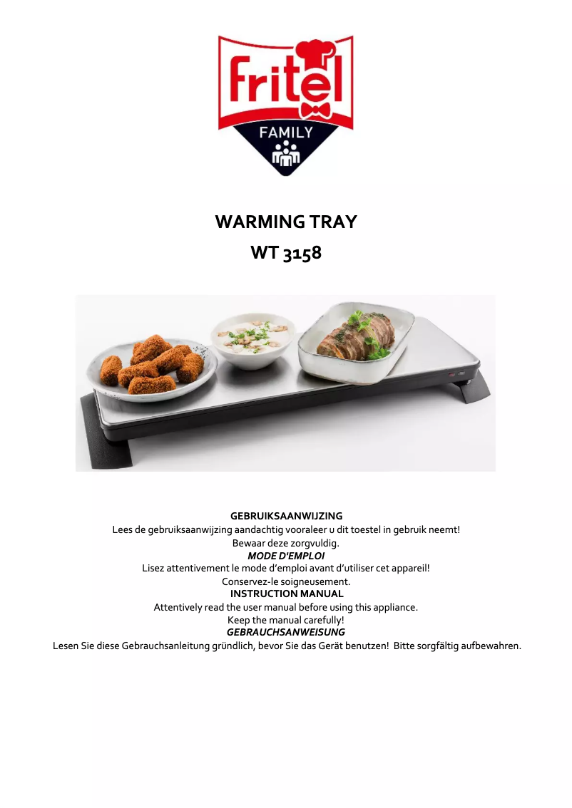 Page 1 of the manual User Manual Fritel WT 3158