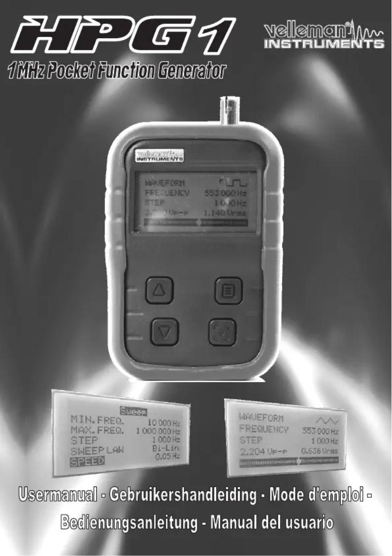 First page image of the manual for HPG1