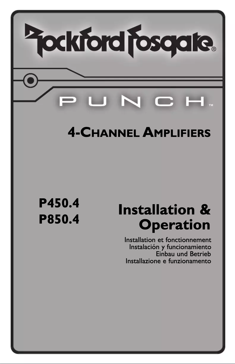 Page 1 de la notice Manuel utilisateur Rockford Fosgate Punch P850.4