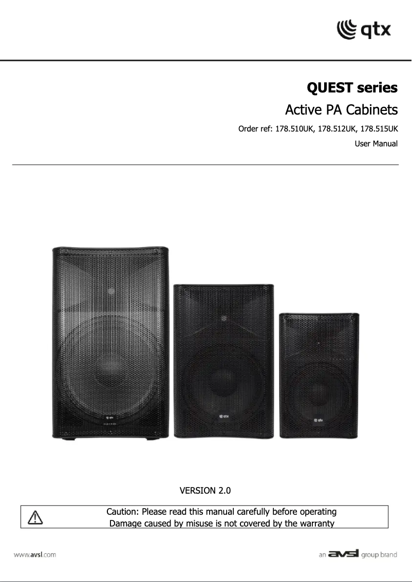 First page image of the manual for QUEST-10A