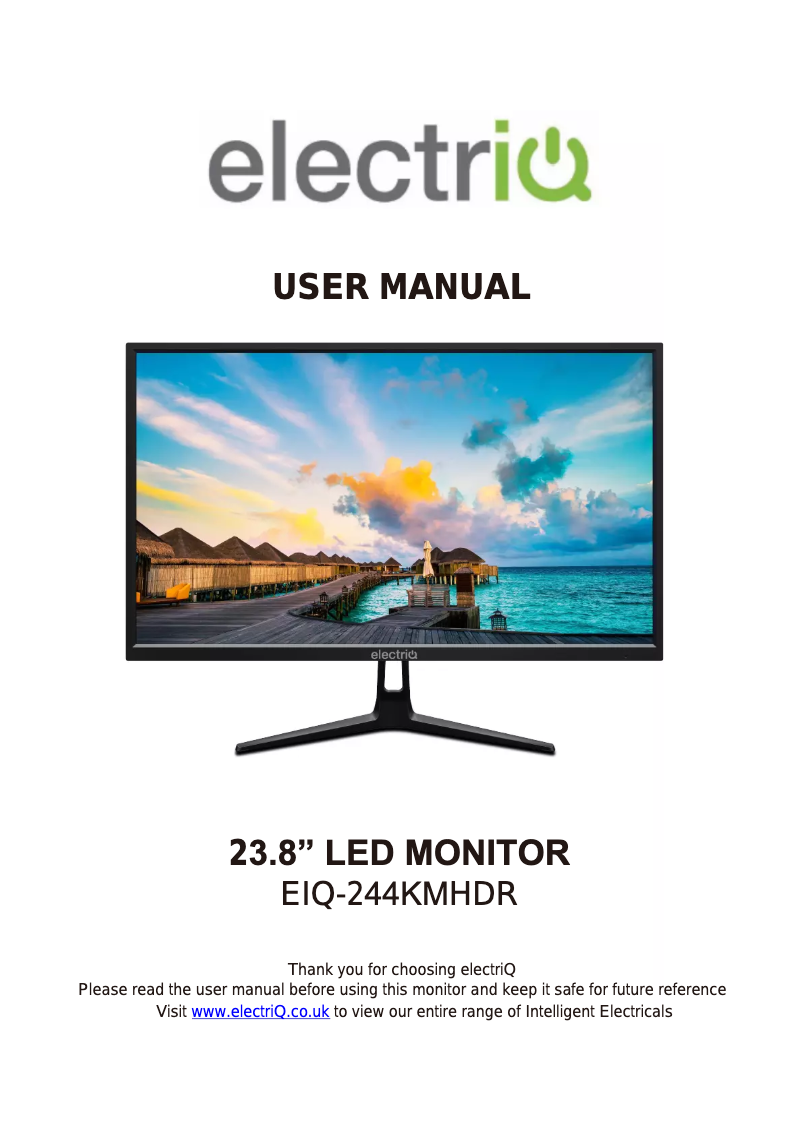 First page image of the manual for eiQ-244KMHDR