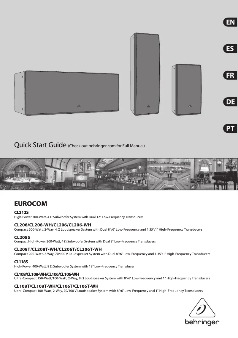 First page image of the manual for EUROCOM CL208S