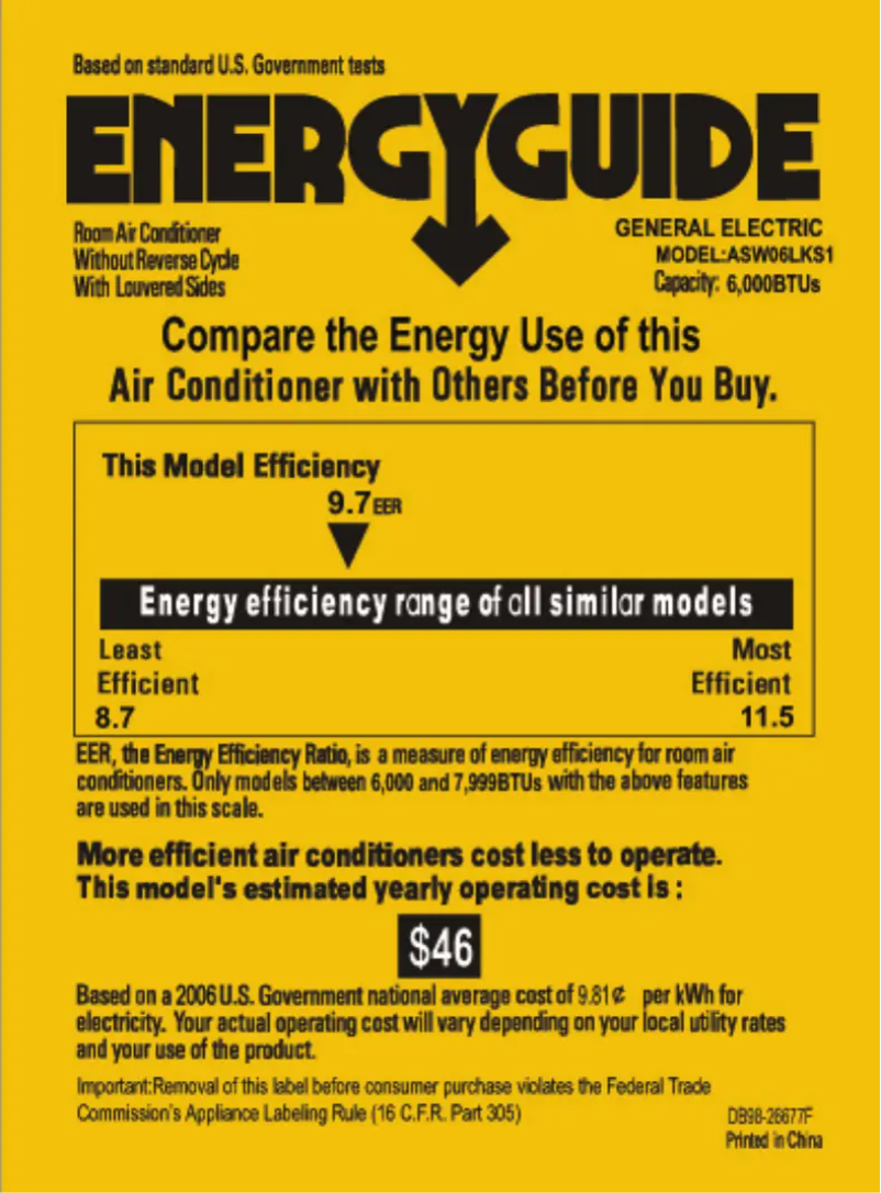 First page image of the manual for ASW06LK