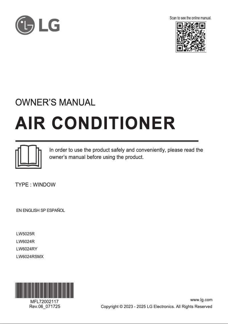Page 1 of the manual User Manual LG LW6024R