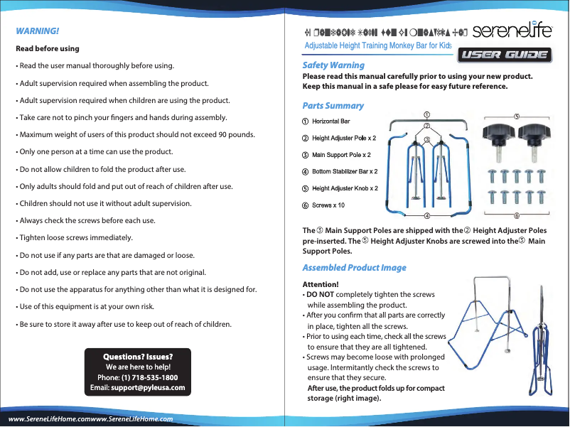 Image de la première page du manuel de l'appareil SLGYMBAR100BL