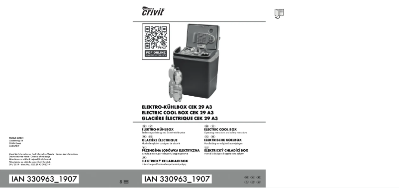 First page image of the manual for CEK 29 A3