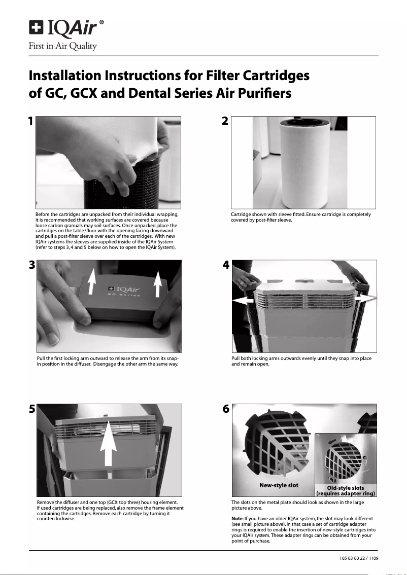 Page 1 of the manual Installation Guide IQAir Dental Series