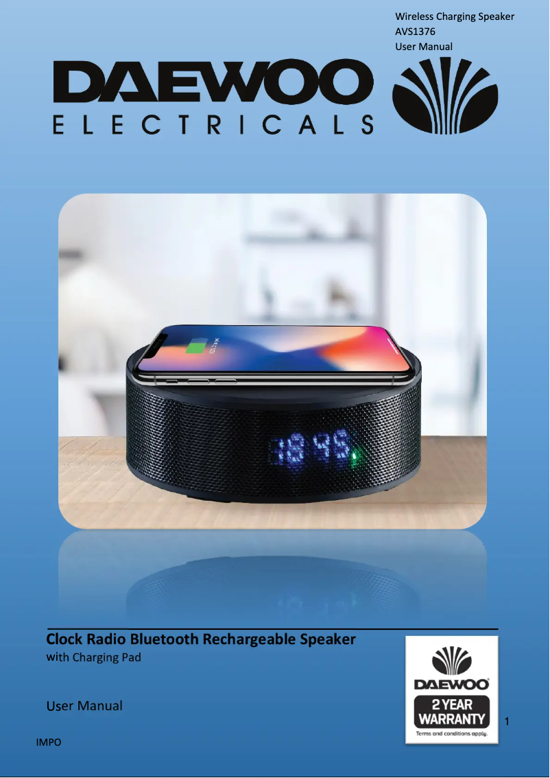 Page 1 of the manual User Manual Daewoo AVS1376