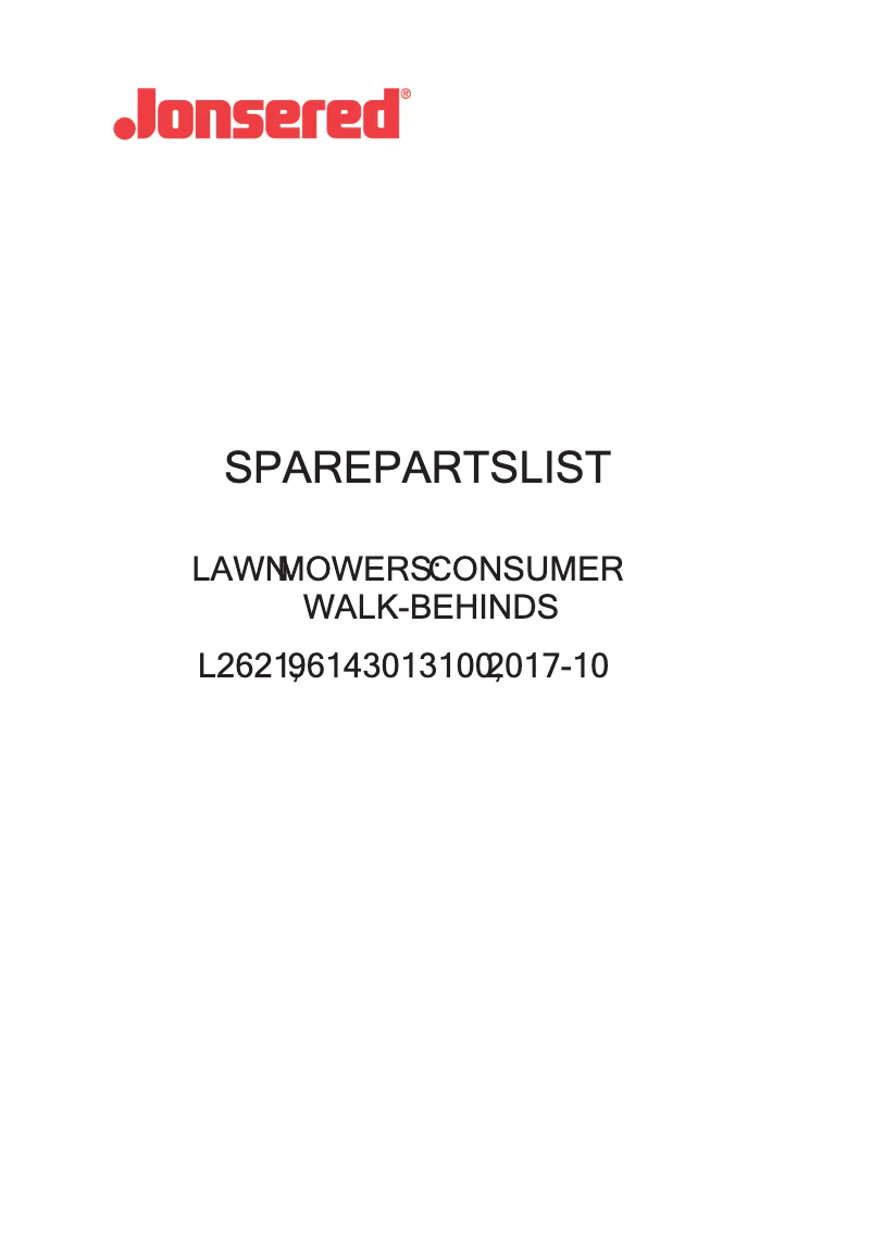 Page 1 of the manual User Manual Jonsered L2621