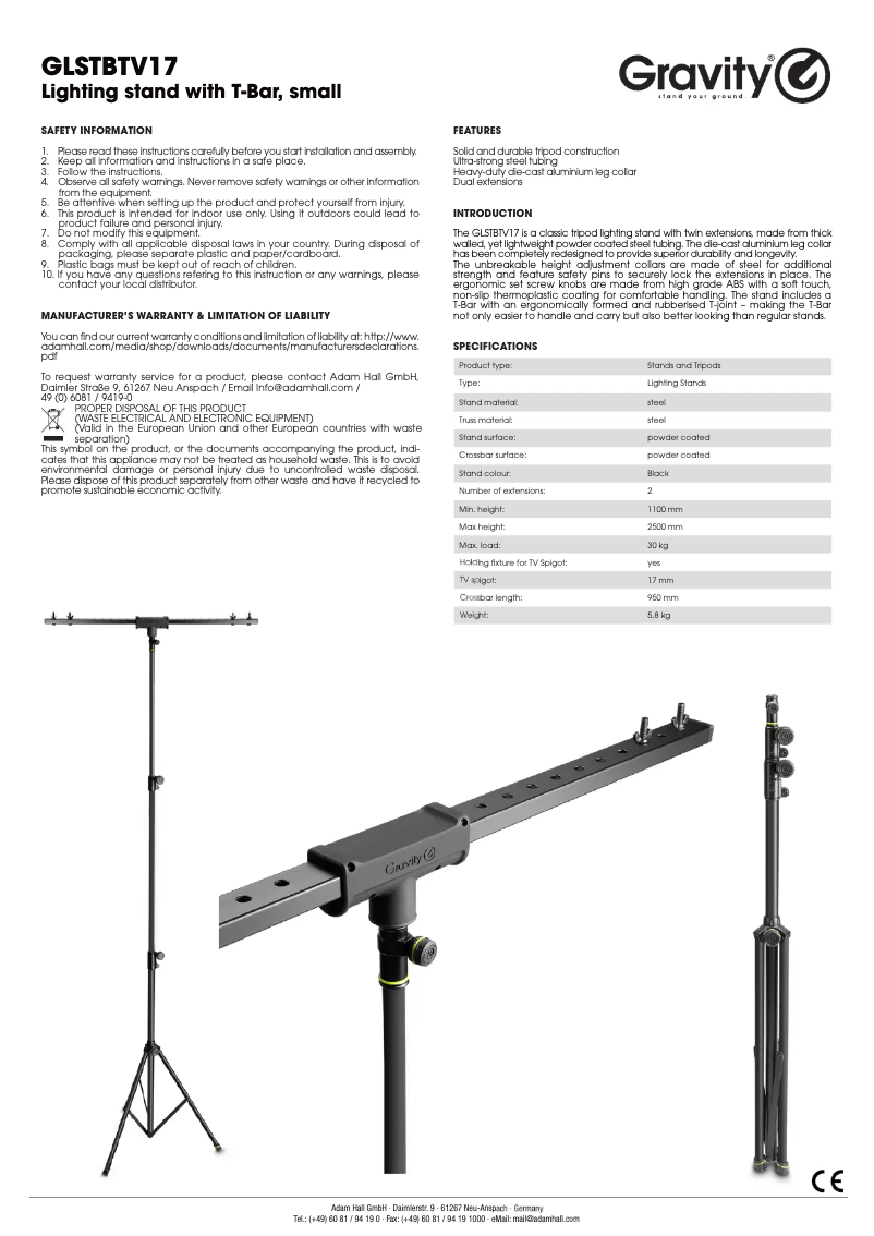 Page 1 of the manual User Manual Gravity LS TBTV 17