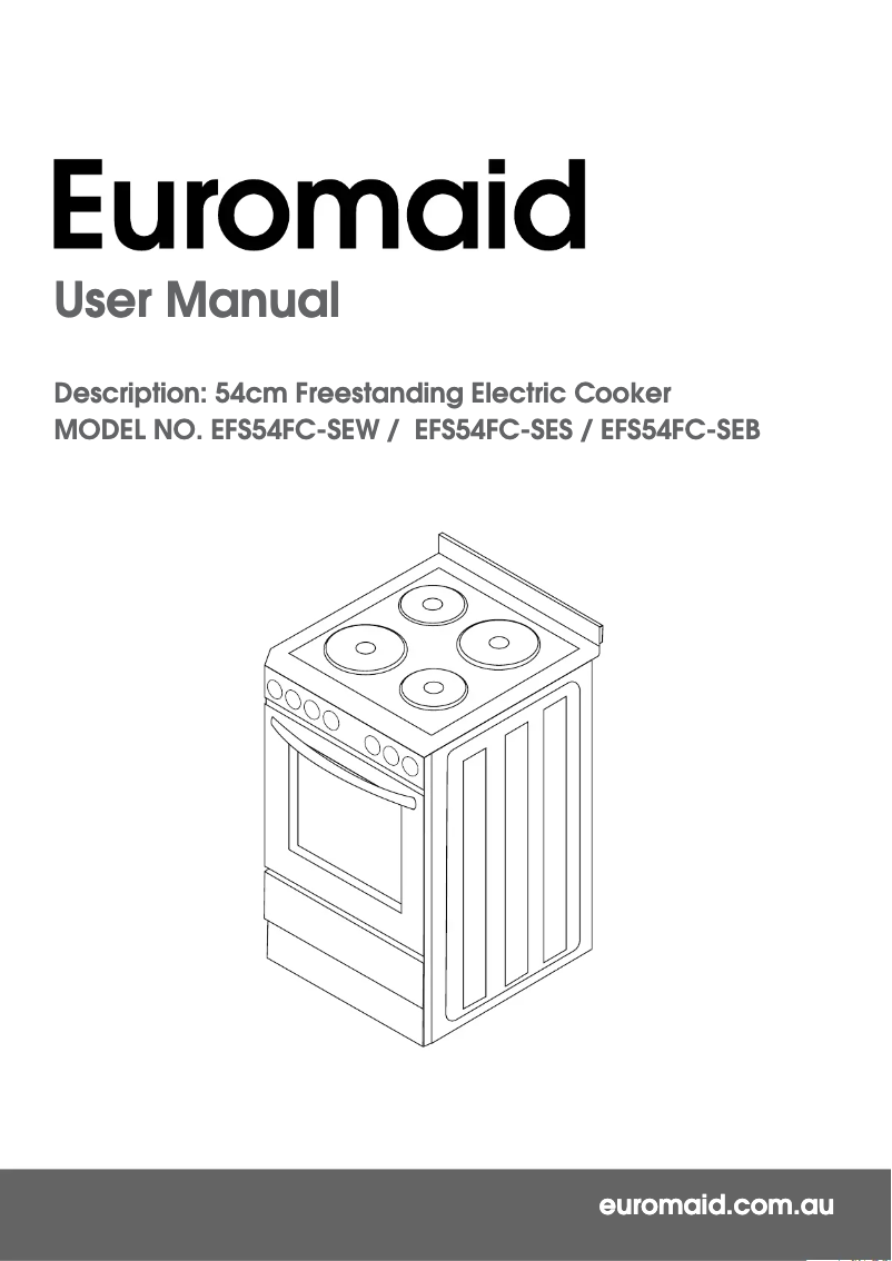 Page 1 of the manual User Manual Euromaid EFS54FC-SES