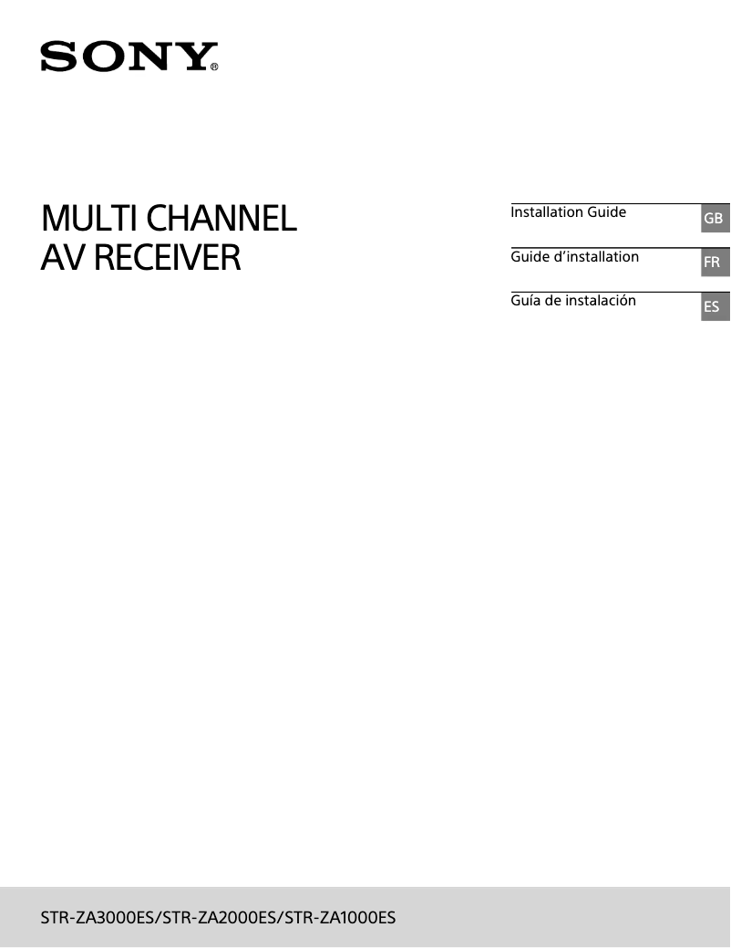First page image of the manual for STR-ZA3000ES