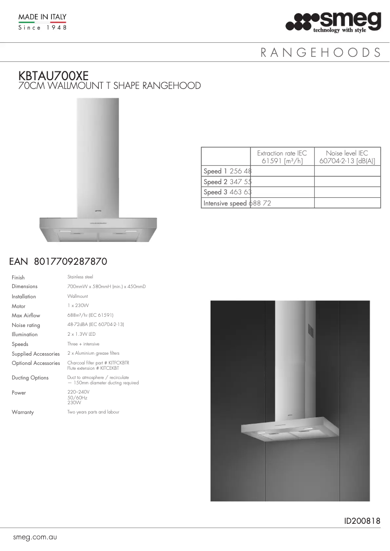 First page image of the manual for KBTAU700XE