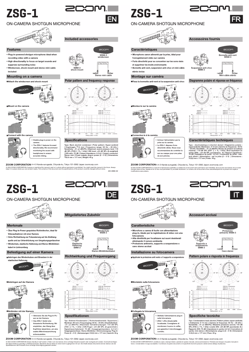 First page image of the manual for ZSG-1