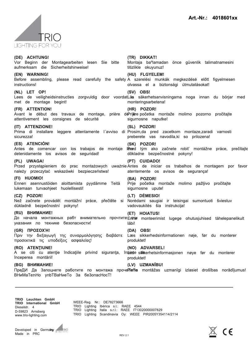 First page image of the manual for Garonne 401860186