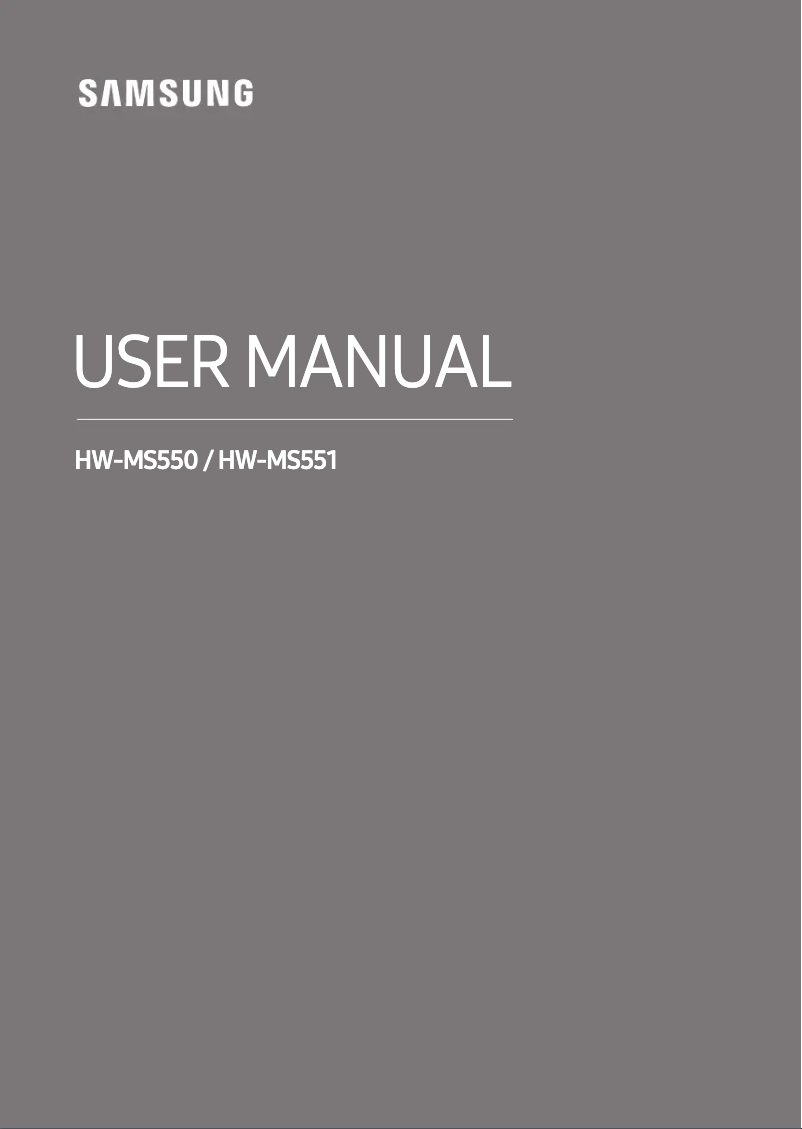 First page image of the manual for HW-MS550