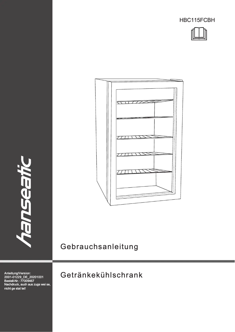 Page 1 of the manual User Manual Hanseatic HBC115FCBH