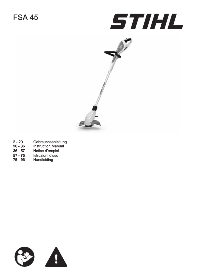 First page image of the manual for FSA 45