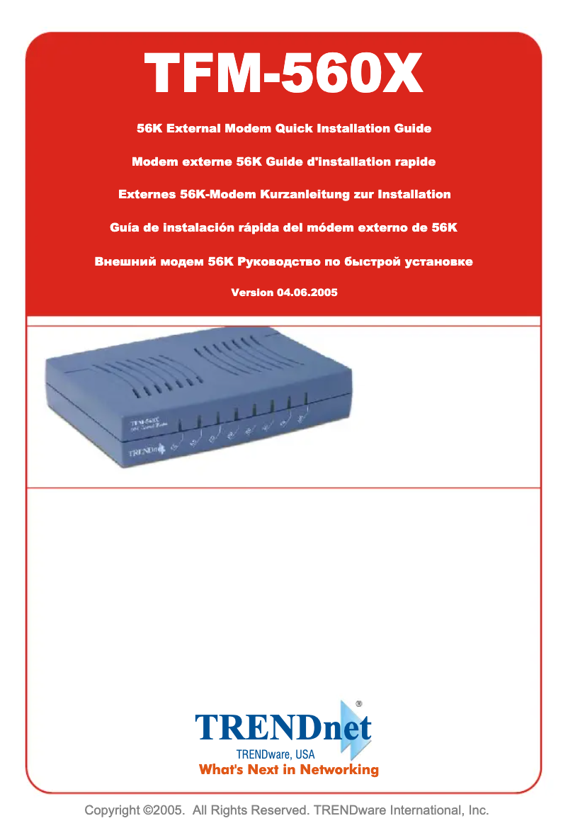 First page image of the manual for TFM-560X