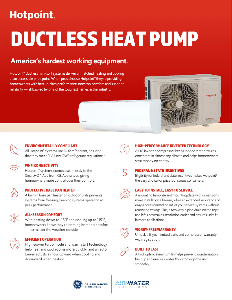 Page 1 of the manual Technical Sheet Hotpoint HW24HN2DAA