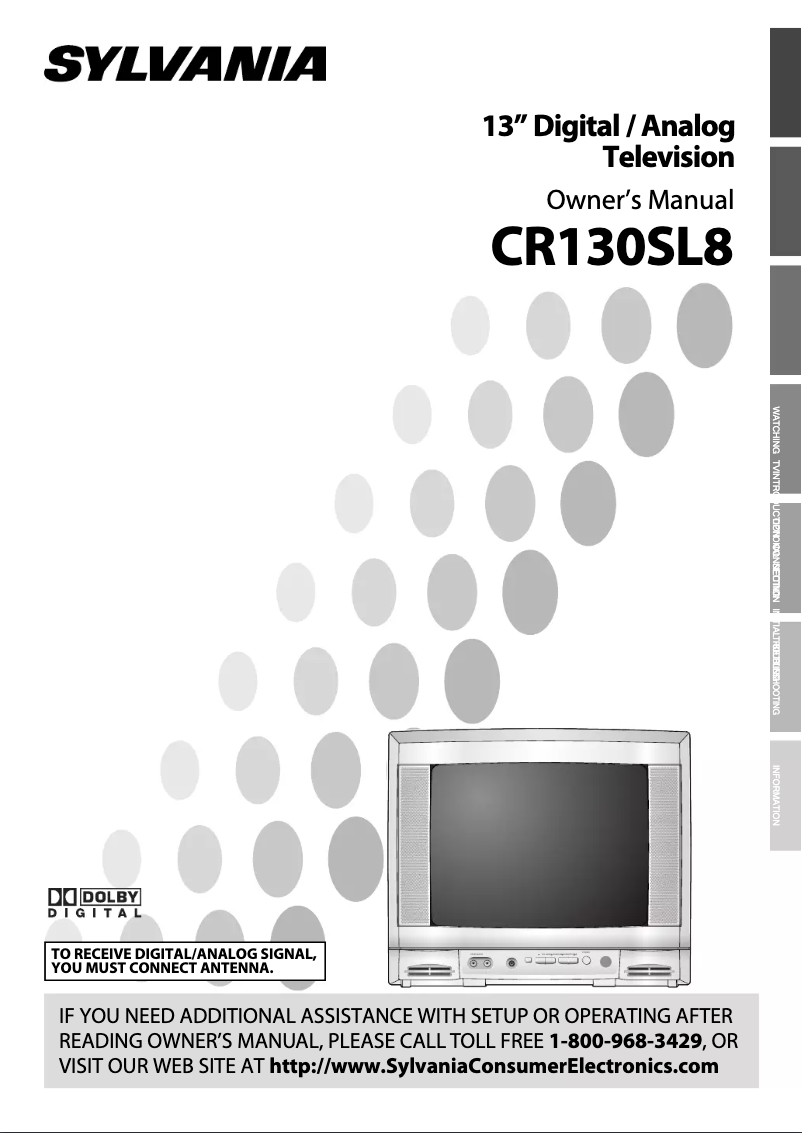 Page 1 of the manual User Manual Sylvania CR130SL8