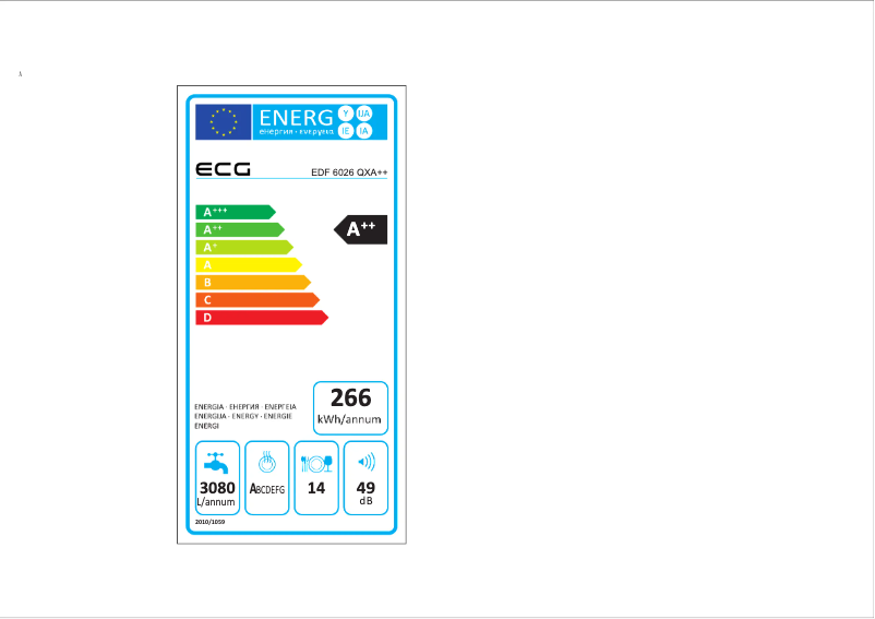 Page 1 of the manual Energy Label ECG EDF 6026 QXA++
