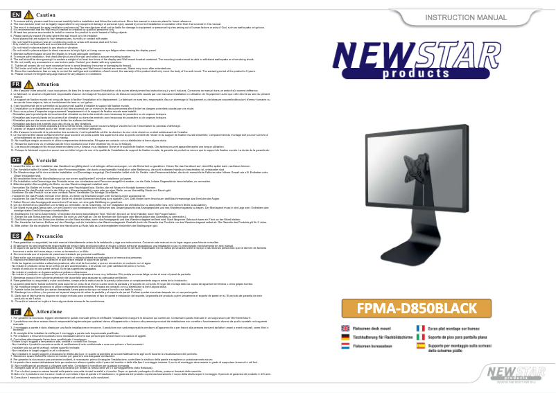 First page image of the manual for FPMA-D850BLACK