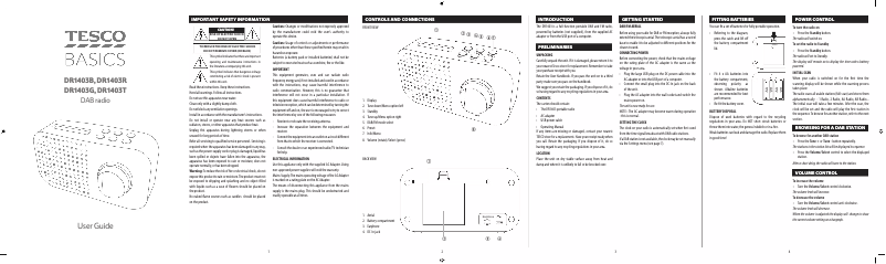First page image of the manual for DR1403T