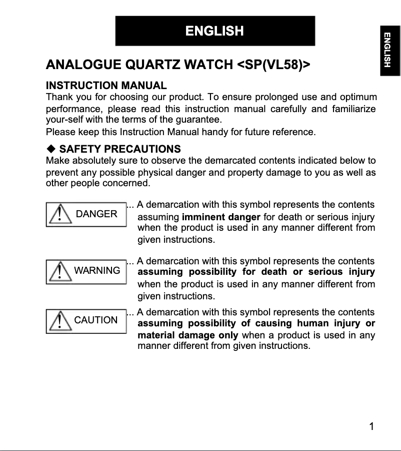 First page image of the manual for Contemporary RA-SP0006E