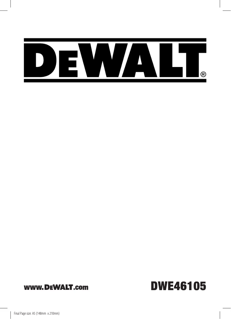 Page 1 of the manual User Manual DeWalt DWE46105