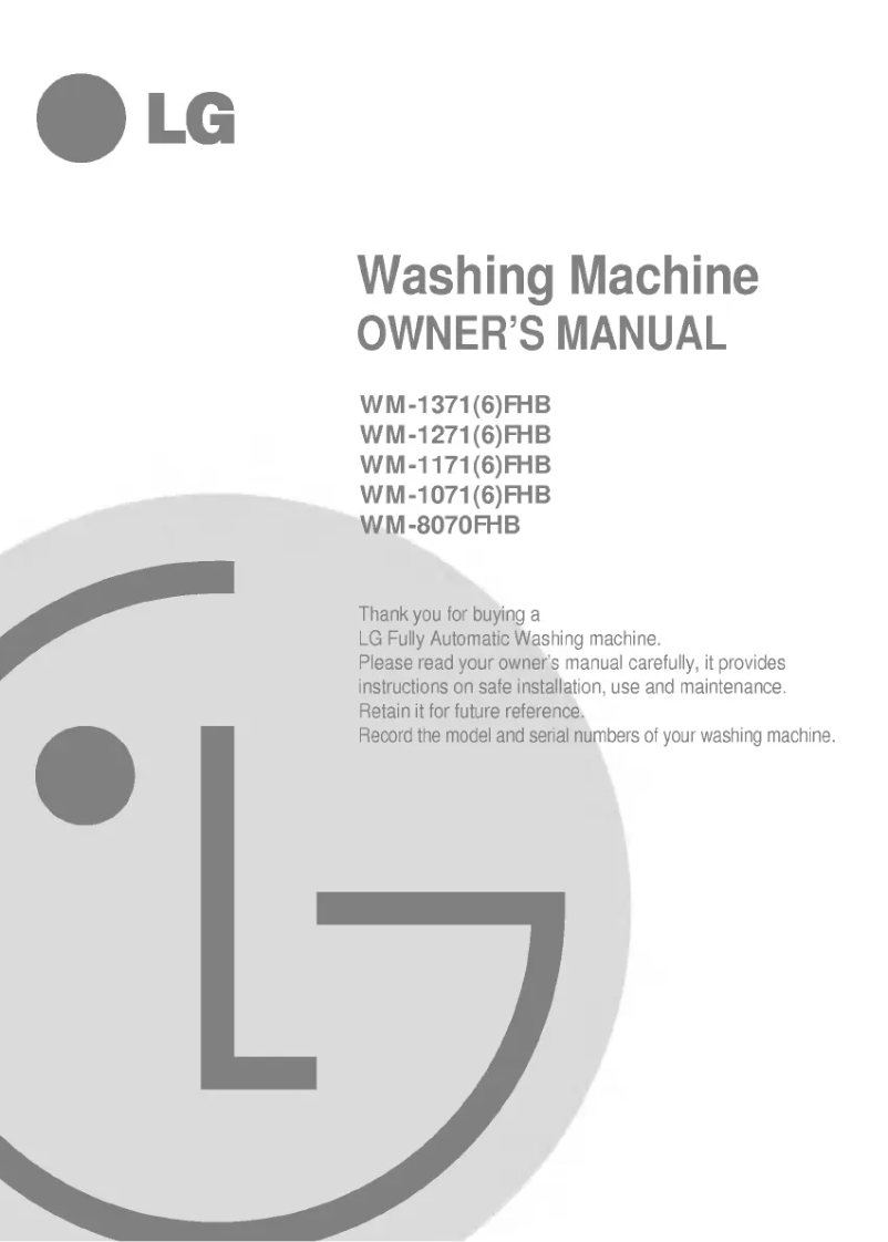 First page image of the manual for WD-1374FHB