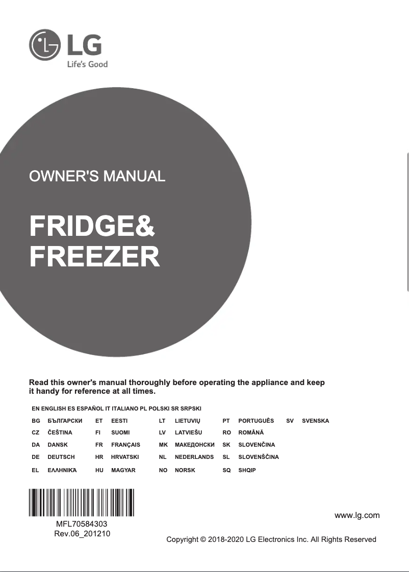 First page image of the manual for GBB72NSDFN