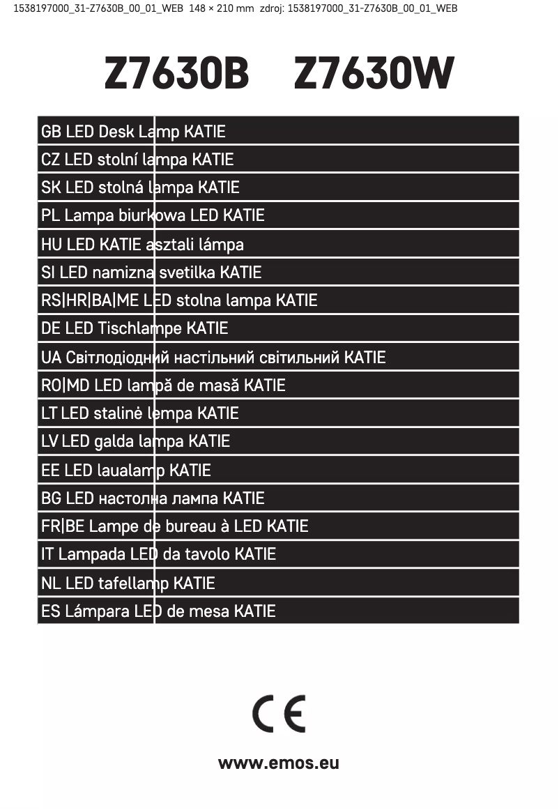 Page 1 of the manual User Manual Emos Z7630B