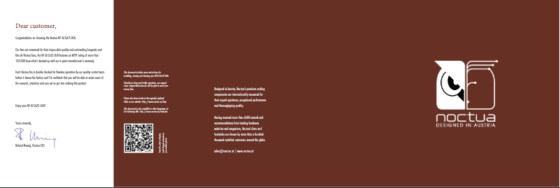 Page 1 de la notice Manuel utilisateur Noctua NF-A12x25 ULN