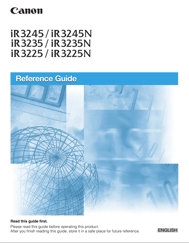 First page image of the manual for imageRUNNER 3225Ne