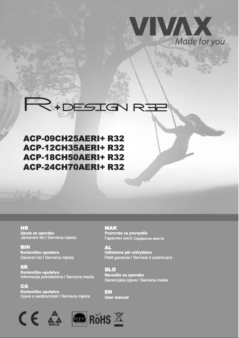 Page 1 of the manual User Manual Vivax ACP-09CH25AERI+ R32