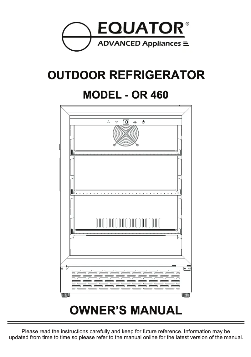 Page 1 of the manual User Manual Equator OR 460