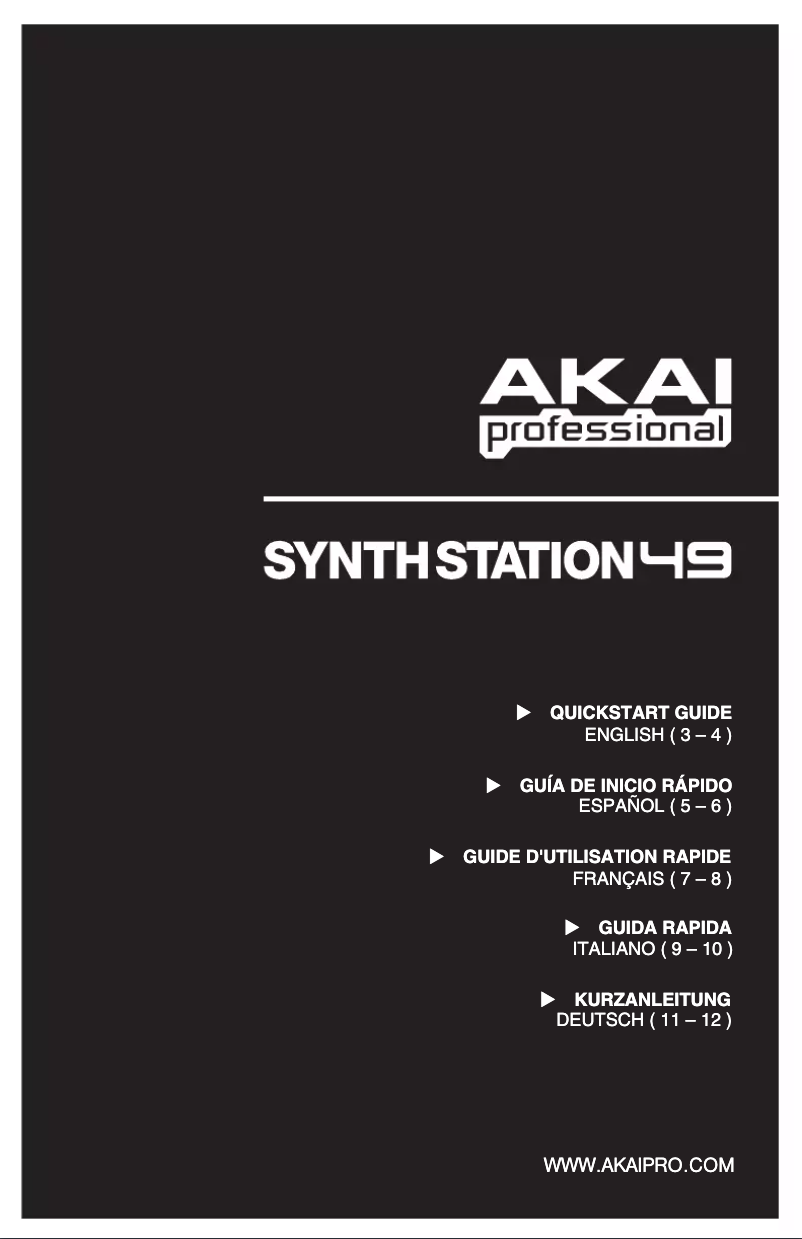 First page image of the manual for SynthStation49