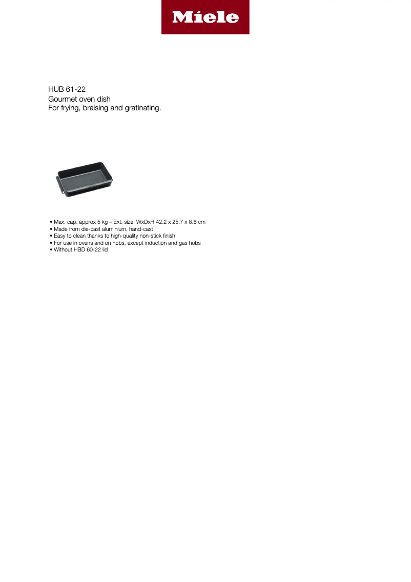 Page 1 of the manual User Manual Miele HUB 61-22