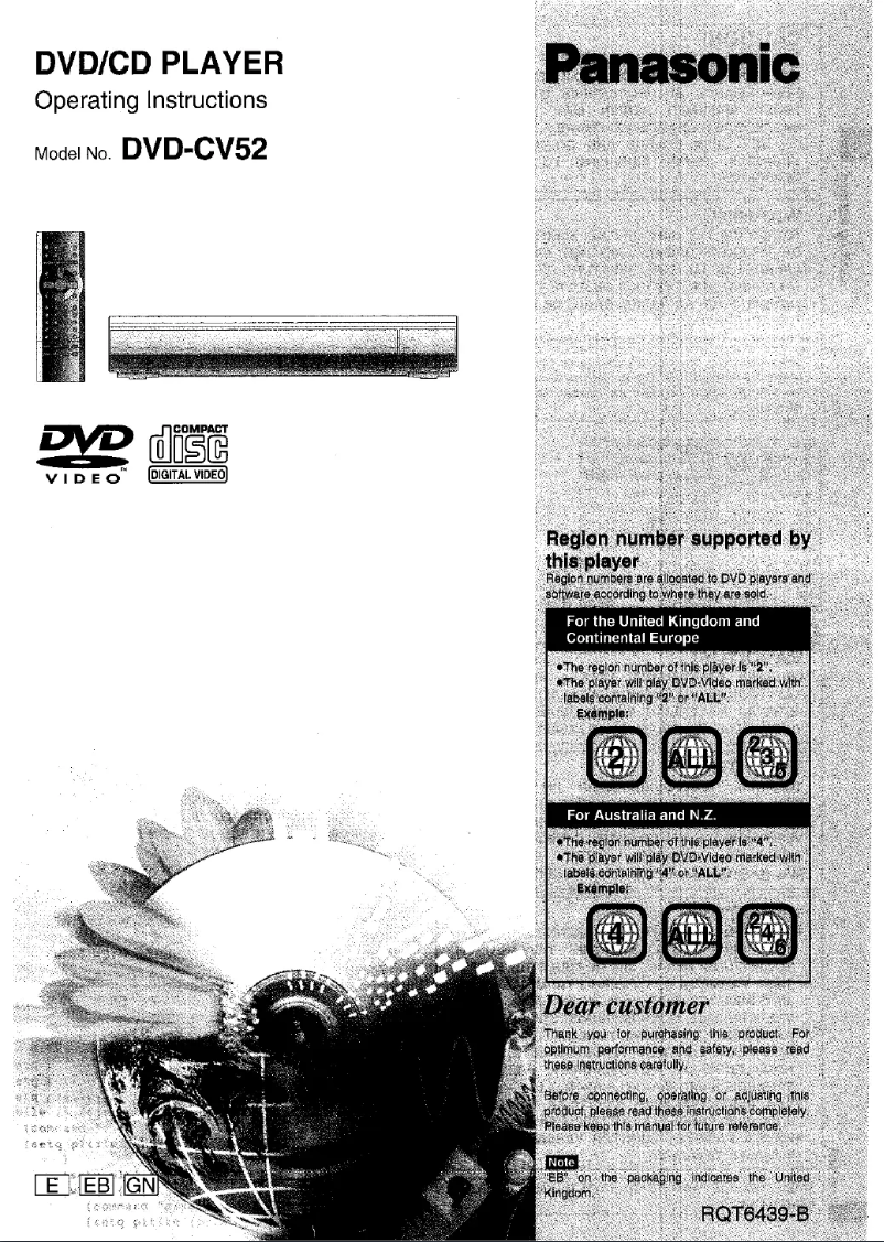 First page image of the manual for DVD-CV52