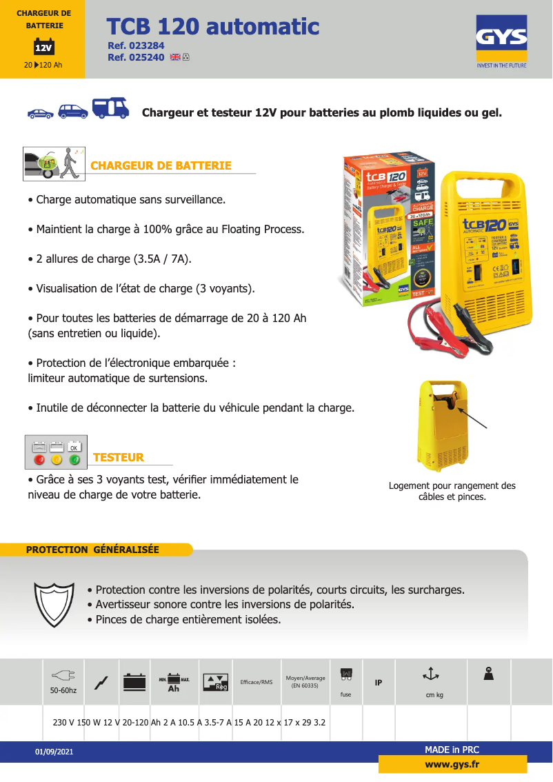 First page image of the manual for TCB 120 Automatic