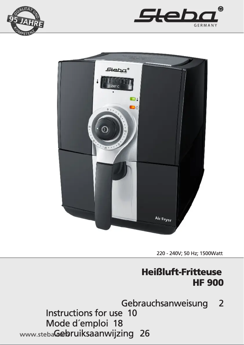 Page 1 of the manual User Manual Steba HF 900